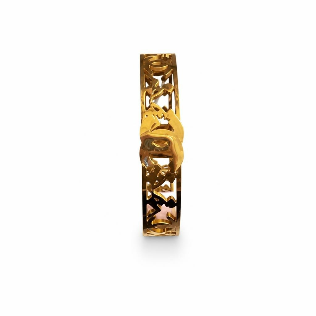 Gold-tone XOXO Cutout Bangle Bracelet - pre-loved at Why Go Less, Lebanon