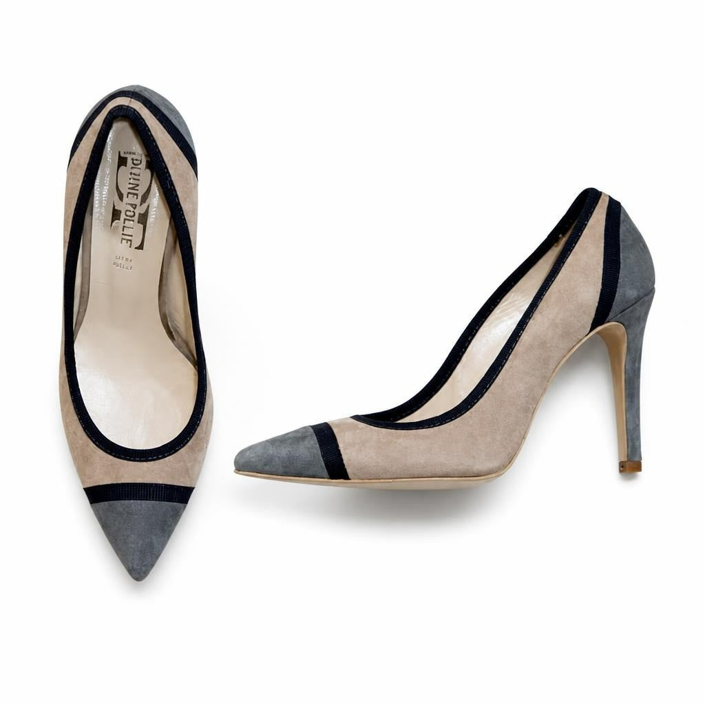 Prine Folie Grey Suede Pointed-toe Heels - pre-loved at Why Go Less, Lebanon