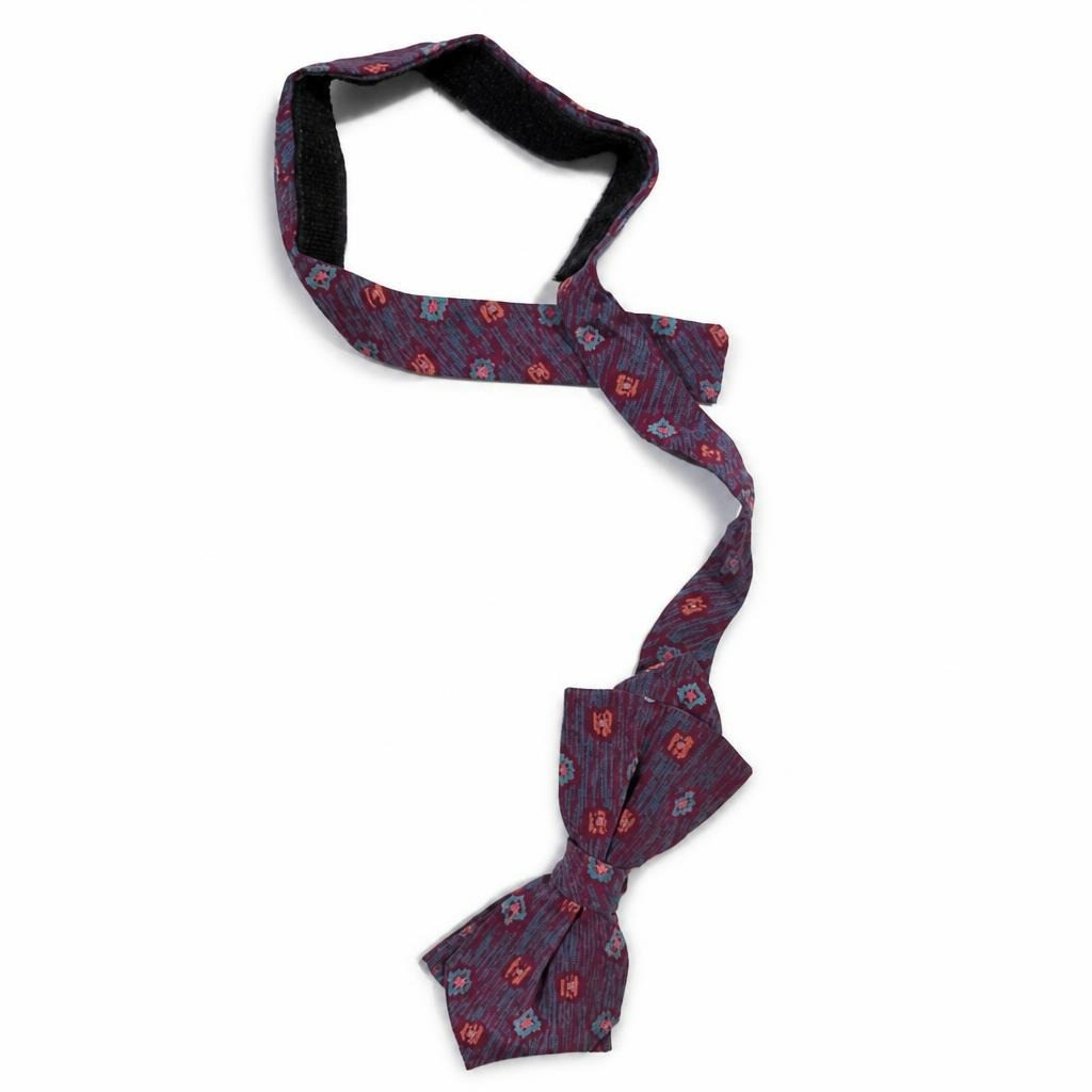 Burgundy Patterned Self-tie Bow Tie - pre-loved at Why Go Less, Lebanon