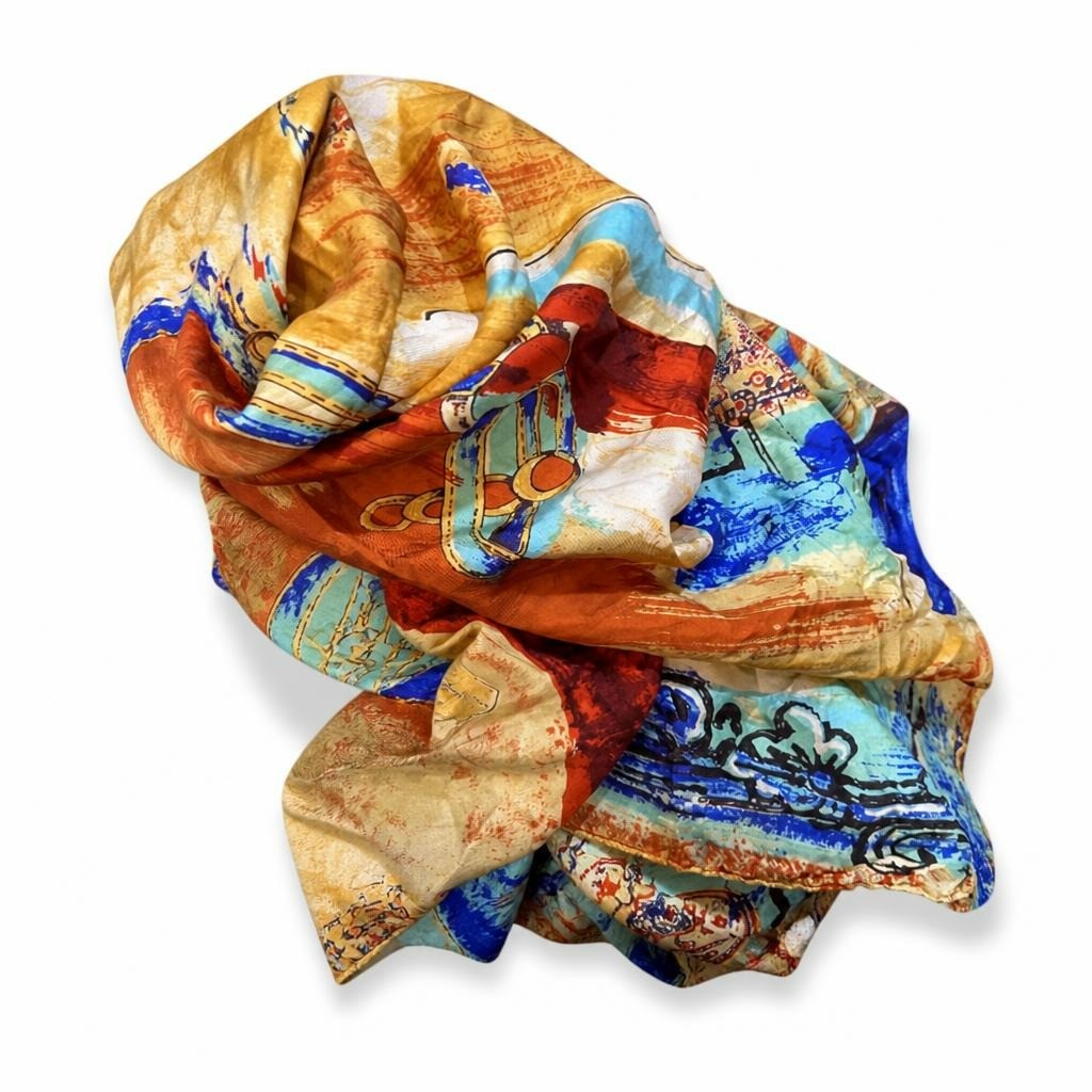 Louis Féraud Silk Scarf, Multicolor Print - pre-loved at Why Go Less, Lebanon