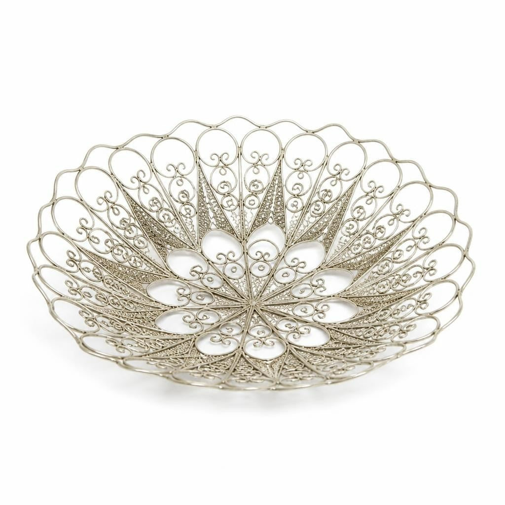 Silver Filigree Openwork Decorative Bowl, Round - pre-loved at Why Go Less, Lebanon