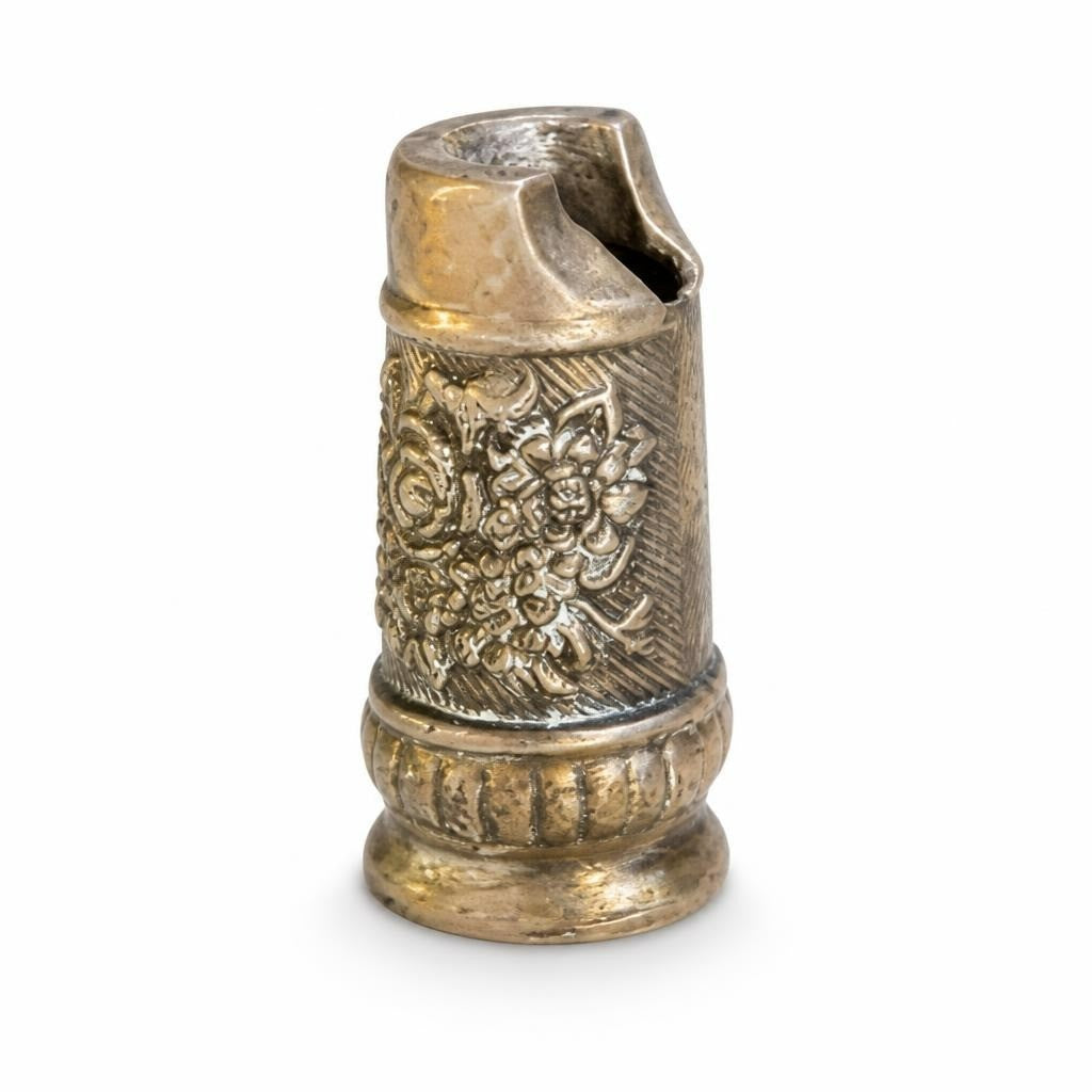Ornate Brass Floral Repousse Lighter Case - pre-loved at Why Go Less, Lebanon