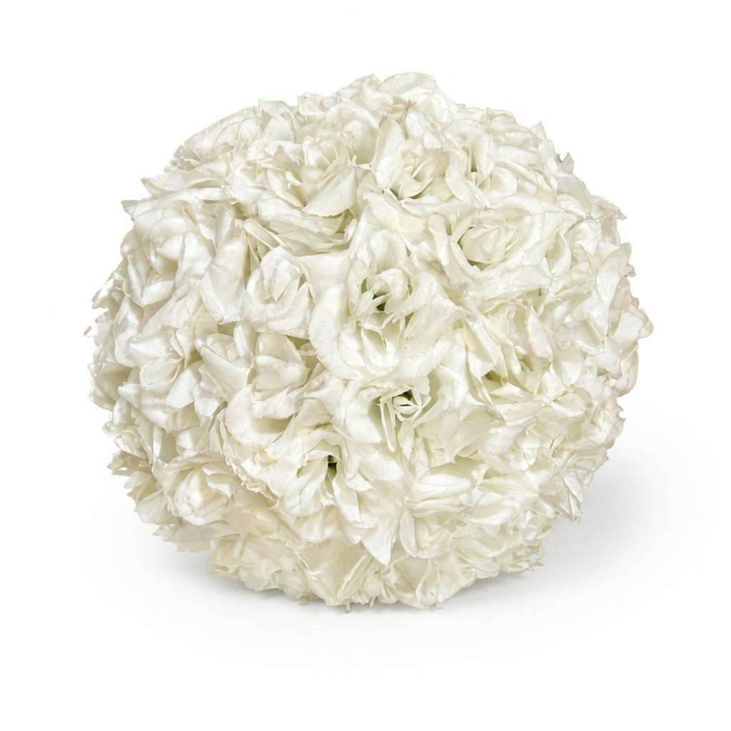 White Silk Rose Flower Ball, Wedding Decor - pre-loved at Why Go Less, Lebanon