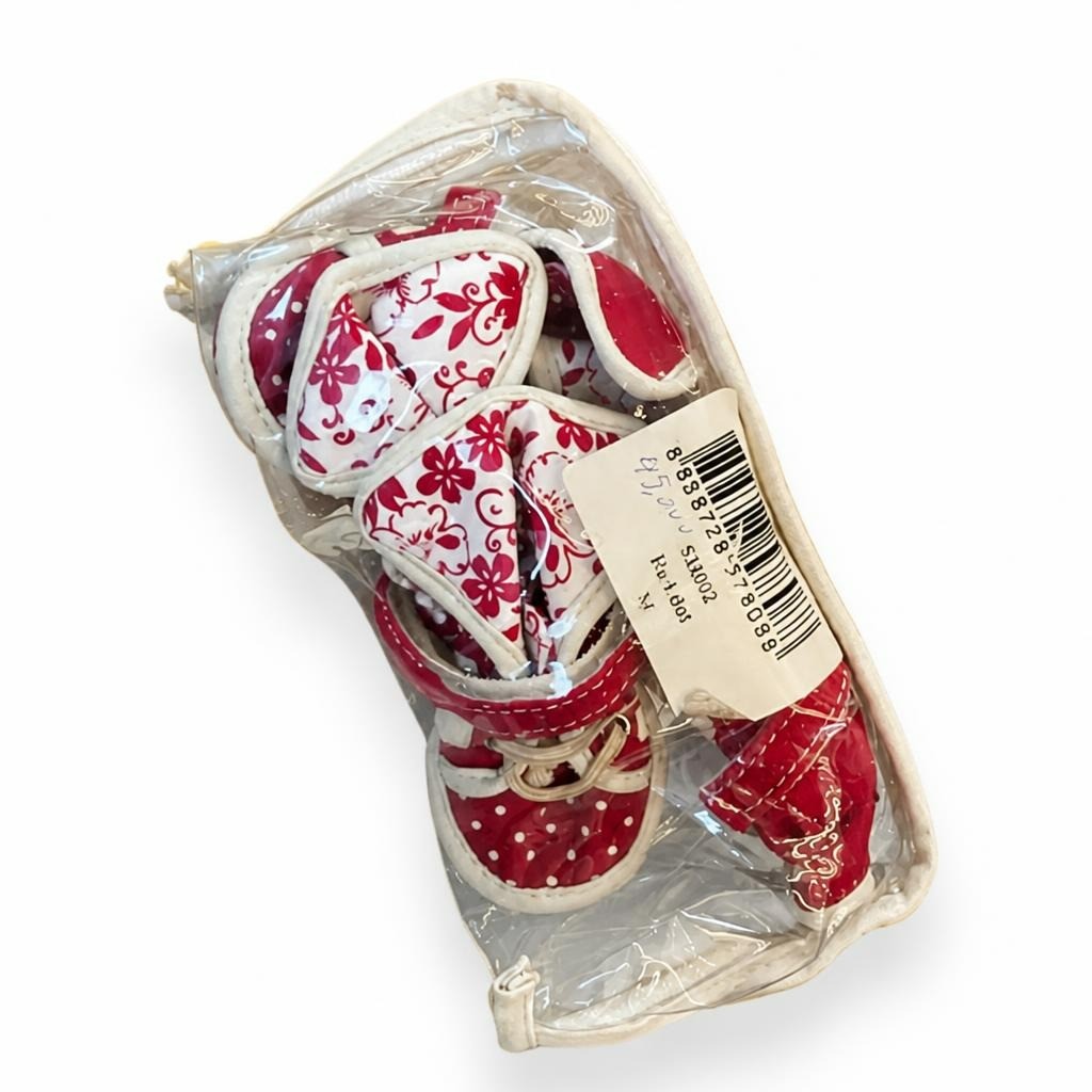 Baby Pet Floral Sneakers( for Rain) , Red White, New in Bag - pre-loved at Why Go Less, Lebanon