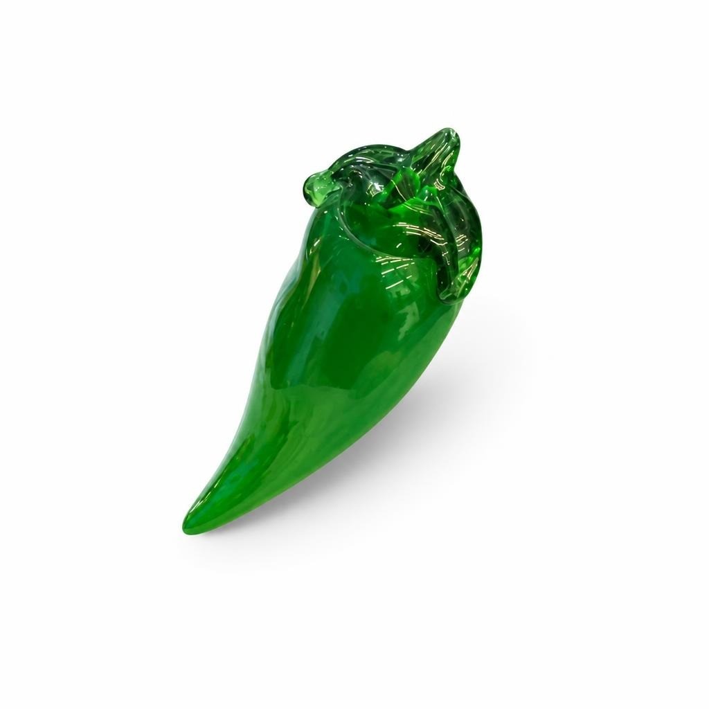 Green Glass Pepper Sculpture Figurine - pre-loved at Why Go Less, Lebanon