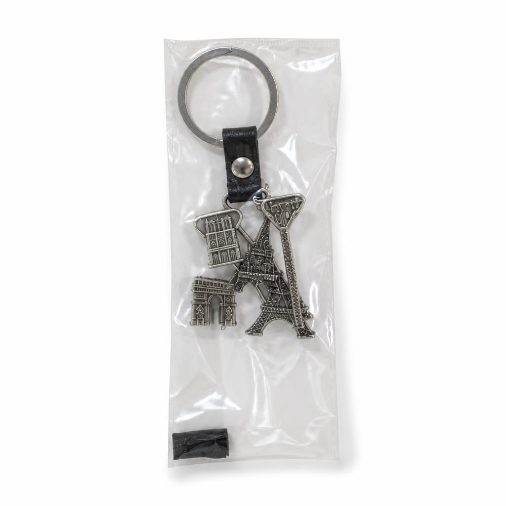 Paris Landmarks Silver Metal Keychain Souvenir - pre-loved at Why Go Less, Lebanon
