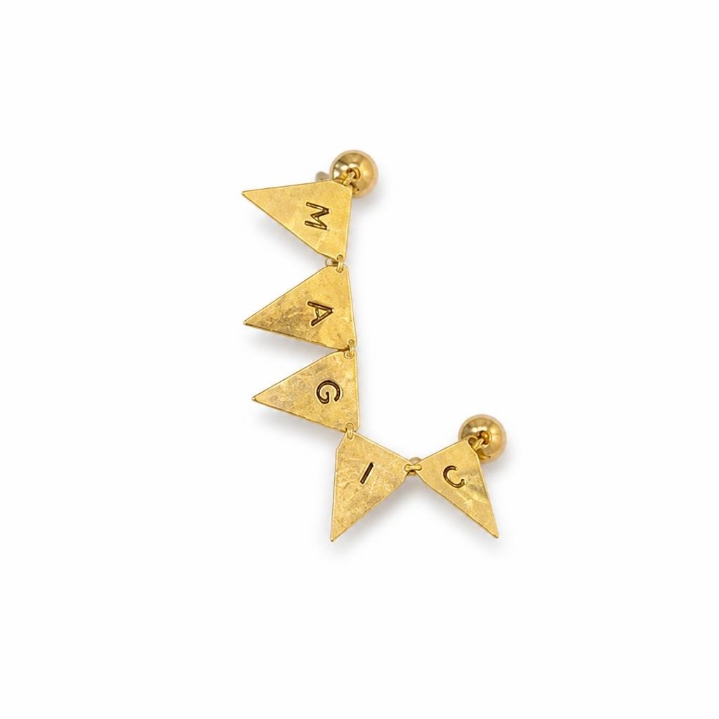 MAGIC Gold Triangle Bunting Pin Brooch Set - pre-loved at Why Go Less, Lebanon