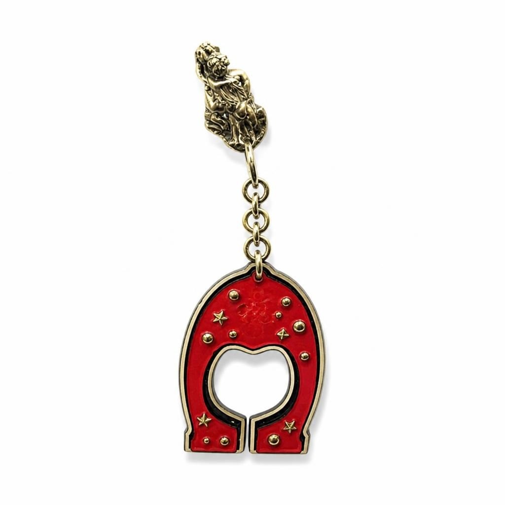 New York Horseshoe Keychain Charm Red Enamel - pre-loved at Why Go Less, Lebanon