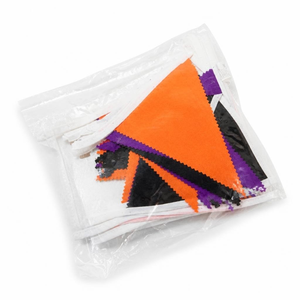 Halloween Bunting Flag Garland Orange Purple Black - pre-loved at Why Go Less, Lebanon