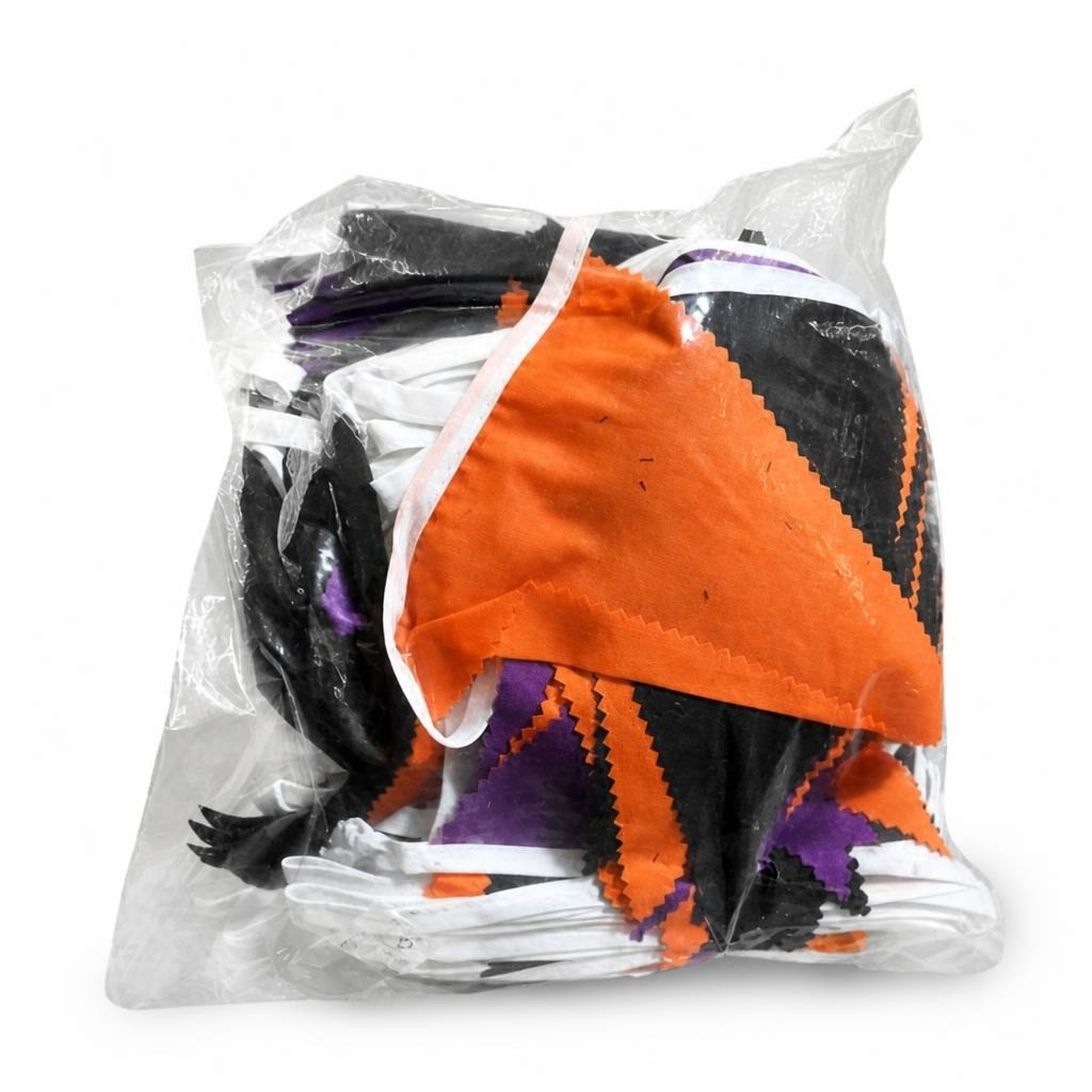 Halloween Bunting Flags Orange Black Purple Bag - pre-loved at Why Go Less, Lebanon