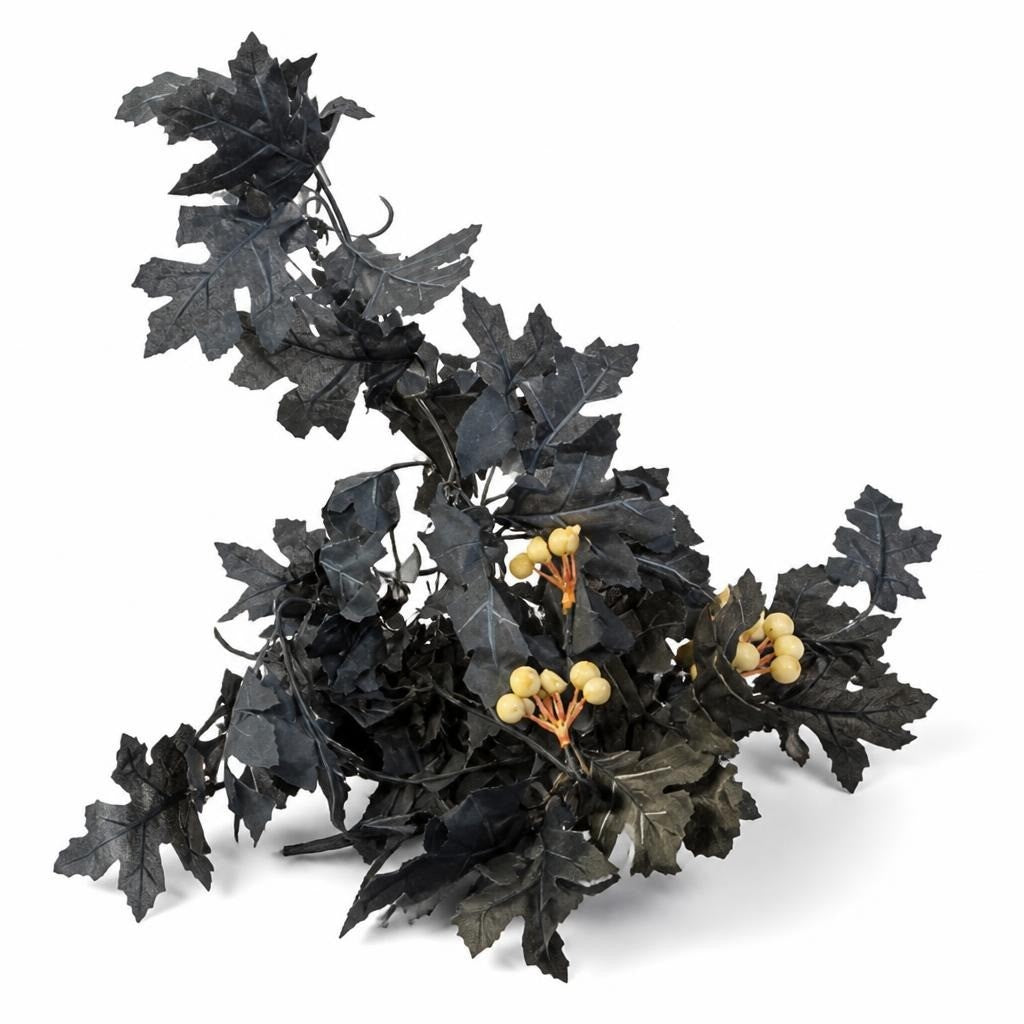 Black Artificial Maple Leaf Garland Halloween Decor - pre-loved at Why Go Less, Lebanon