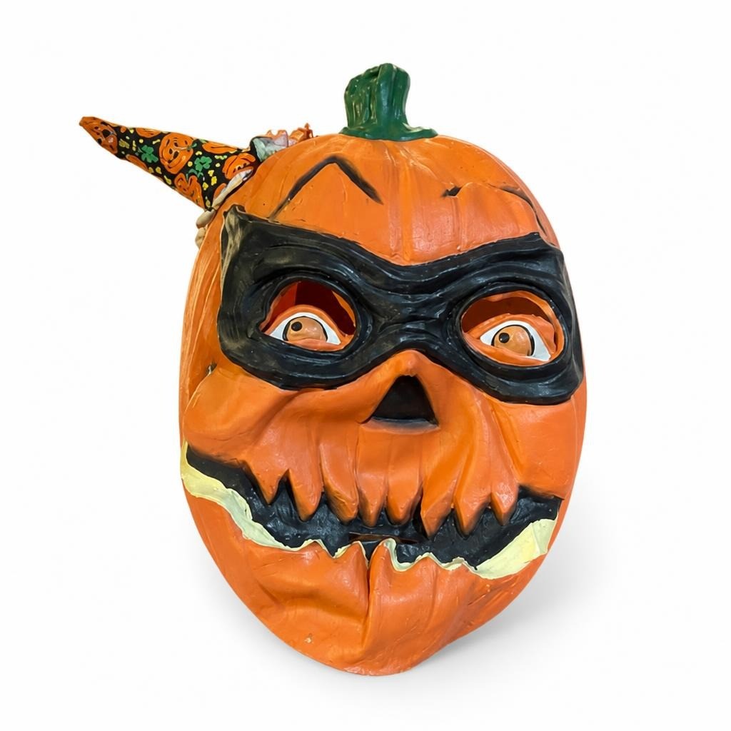 Jack-o-lantern Pumpkin Halloween Latex Mask Orange - pre-loved at Why Go Less, Lebanon