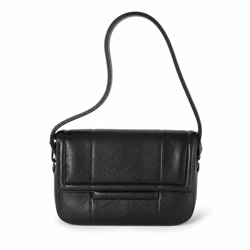 Sacs Laren Black Leather Structured Shoulder Bag - pre-loved at Why Go Less, Lebanon