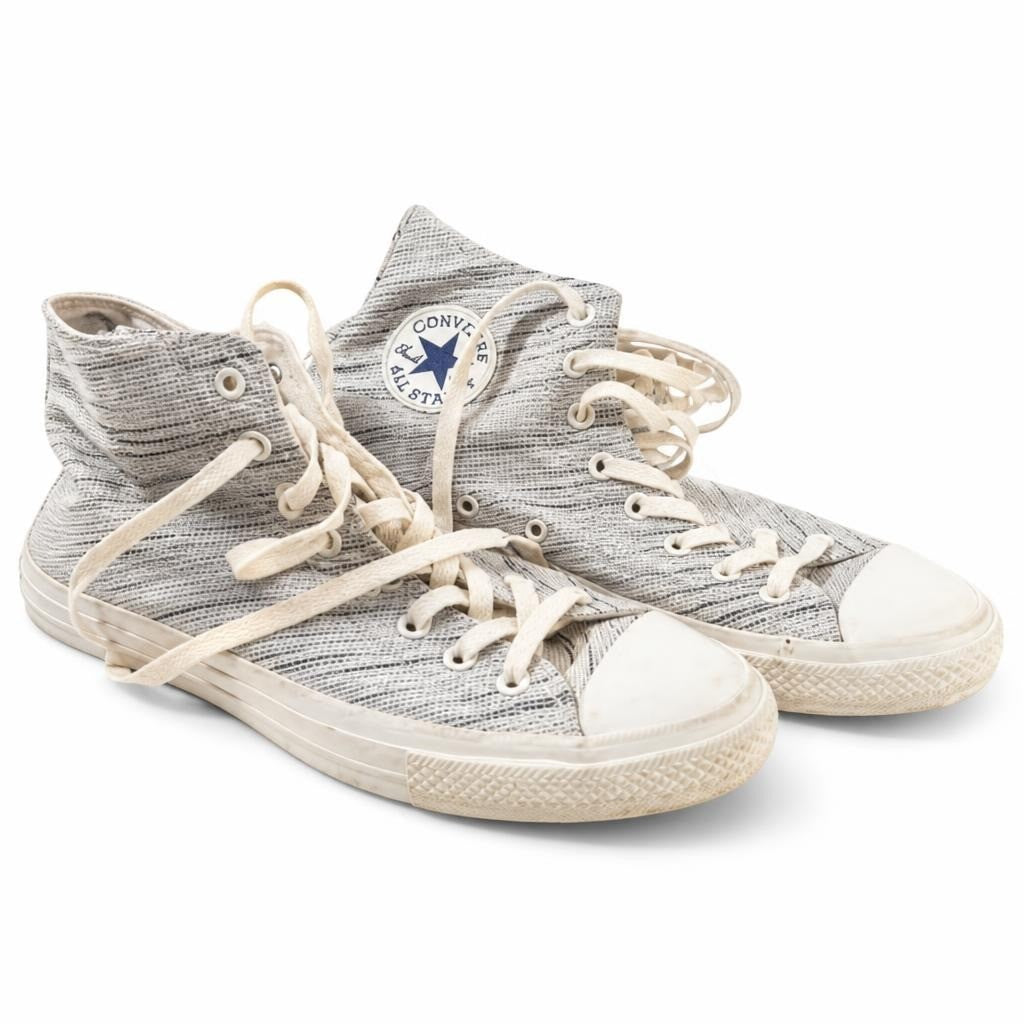 Converse Chuck Taylor Hi-top Sneakers Gray Woven - pre-loved at Why Go Less, Lebanon
