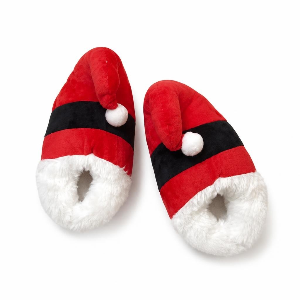 Santa Claus Novelty Slippers, Red/black/white - pre-loved at Why Go Less, Lebanon