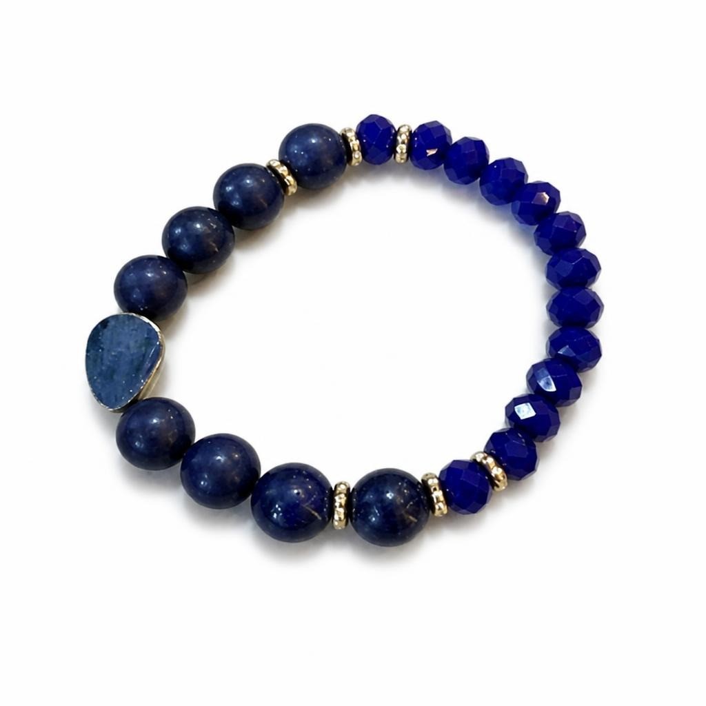 Lapis Lazuli Mixed Bead Gold Accent Bracelet - pre-loved at Why Go Less, Lebanon