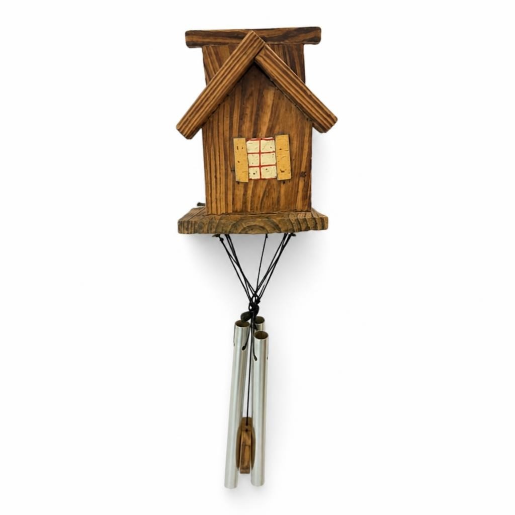 Wooden House Wind Chime Decor Ornament - pre-loved at Why Go Less, Lebanon