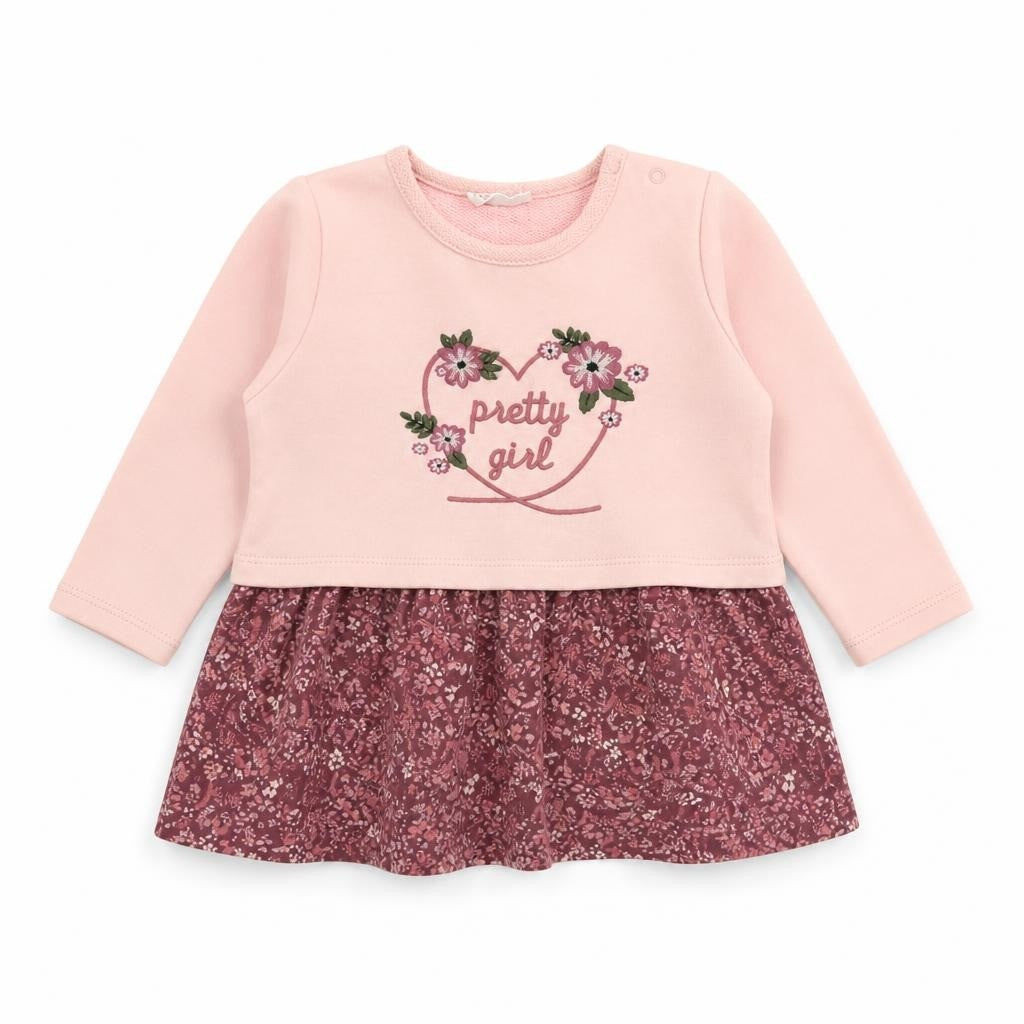 Baby Girl Pink Pretty Girl Floral Dress Bodysuit NWT - pre-loved at Why Go Less, Lebanon