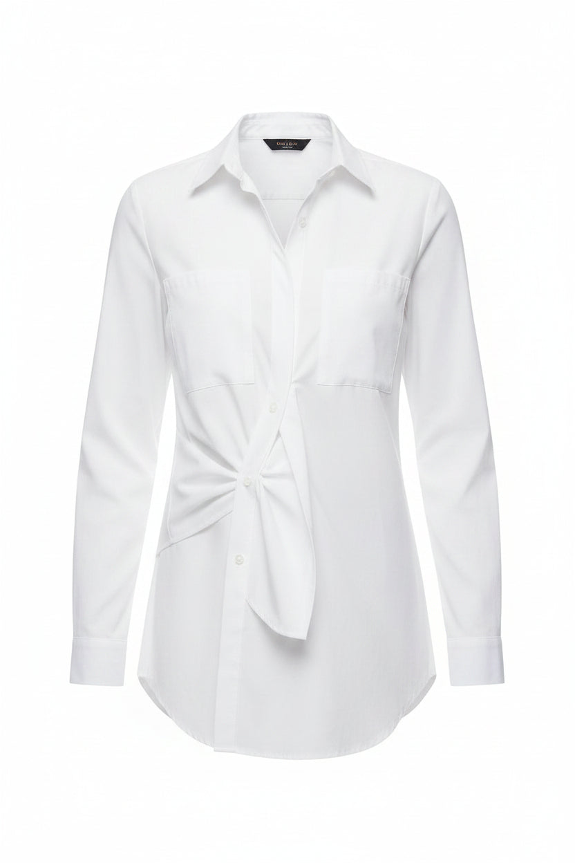 White Long-Sleeve Button-Down Shirt | Pre-Loved | Why Go Less-2