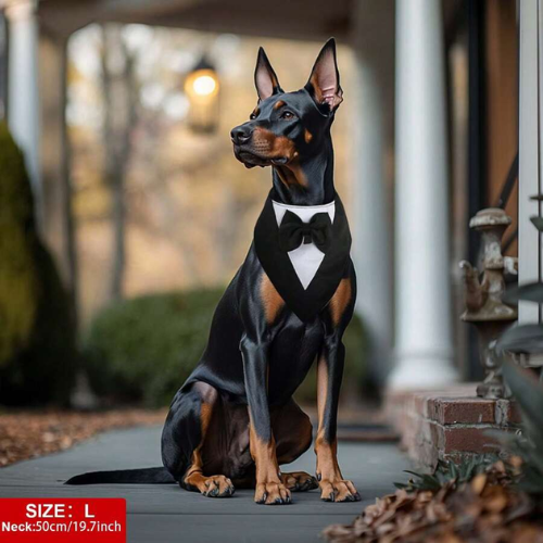 Elegant Tuxedo Bandana for Dogs Formal Bow Tie Collar - Digollo at Why Go Less, Lebanon (4)