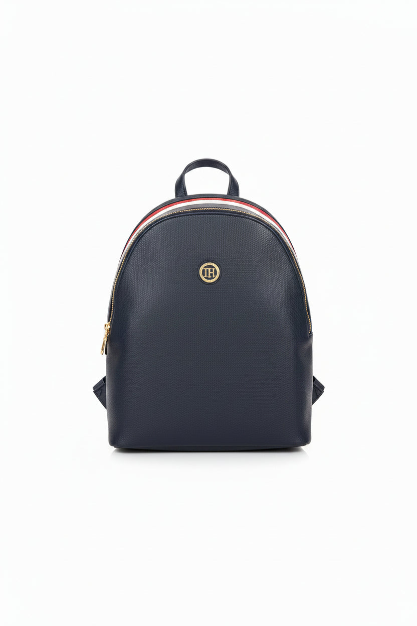 Tommy Hilfiger Navy Backpack with Gold Hardware | Pre-Loved | Why Go Less