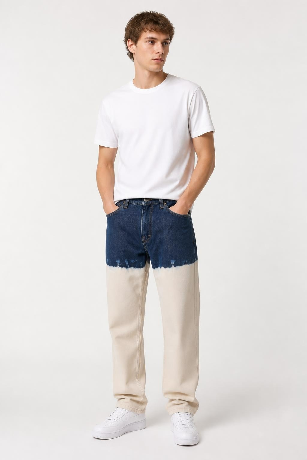 Two-tone Denim Jeans - at Why Go Less, Lebanon