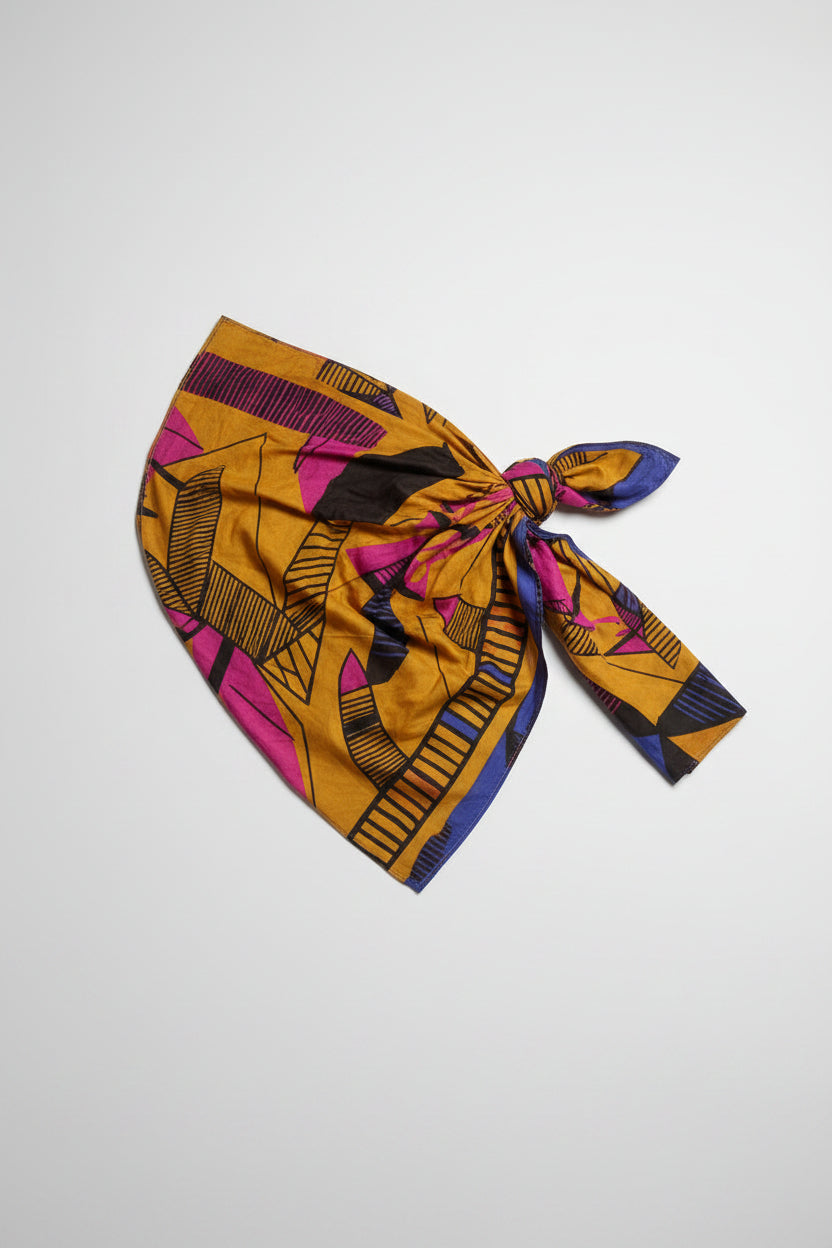 Colorful Abstract Print Scarf Wrap | Pre-Loved | Why Go Less