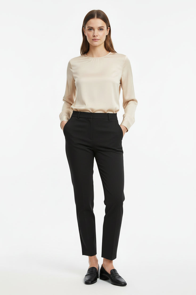 Black Slim Tapered Trousers | Pre-Loved | Why Go Less-1