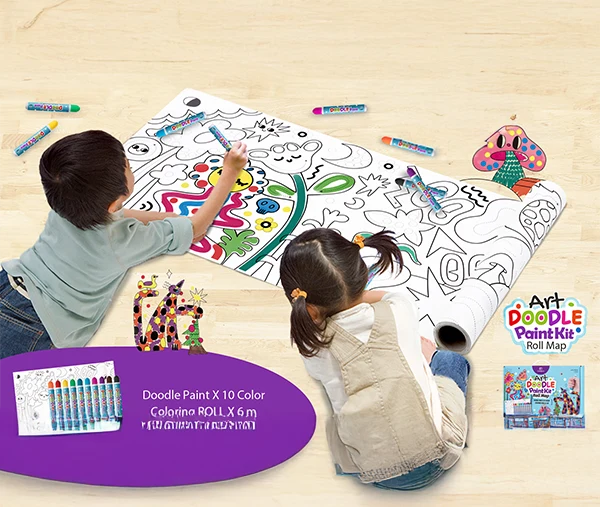 Tookyland Art Doodle Paint Kit, Roll Map - brand photo, Little Artists