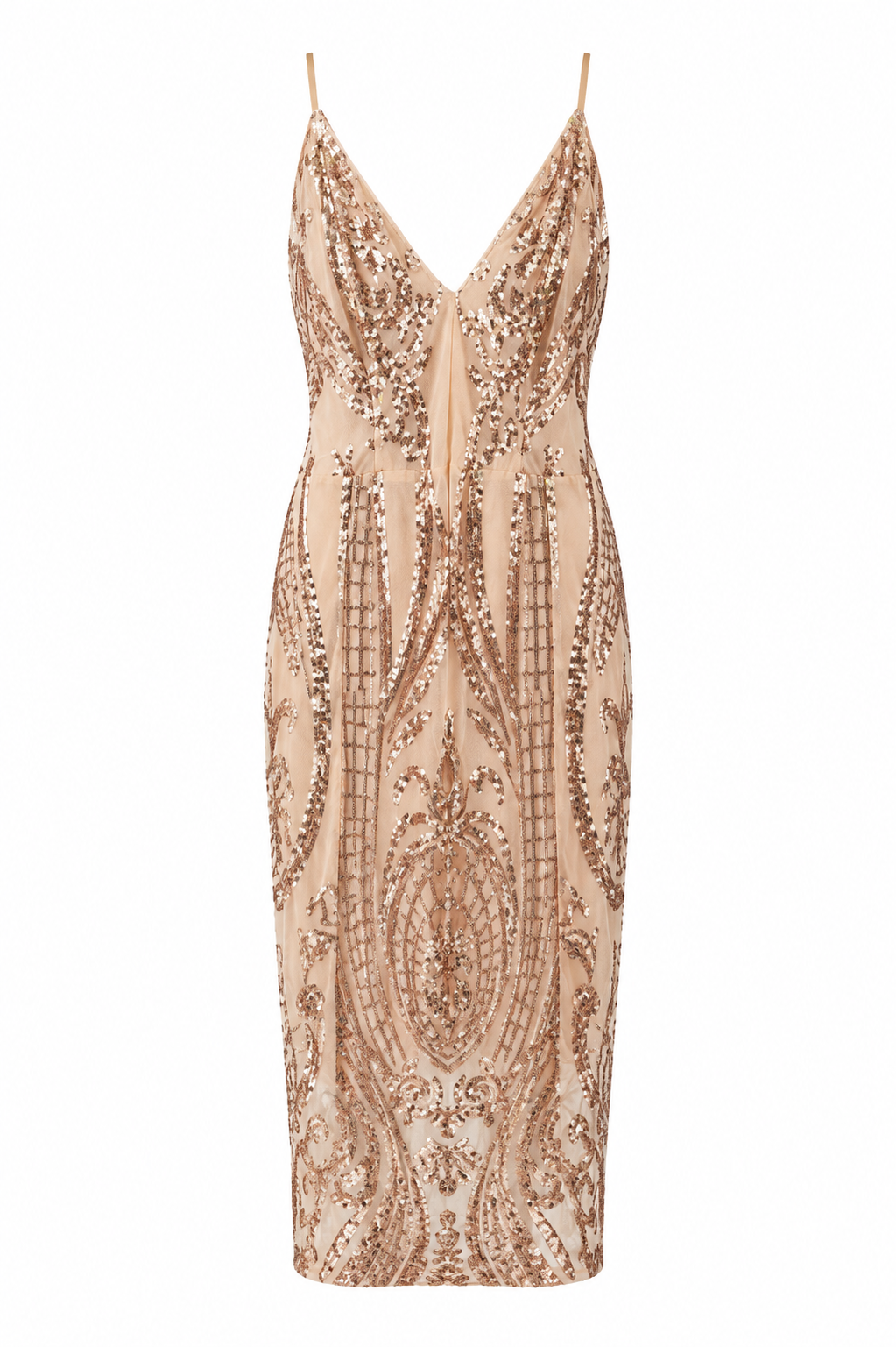 Rose Gold Sequin Embellished Mini Dress Size S/M | Pre-Loved | Why Go Less-1