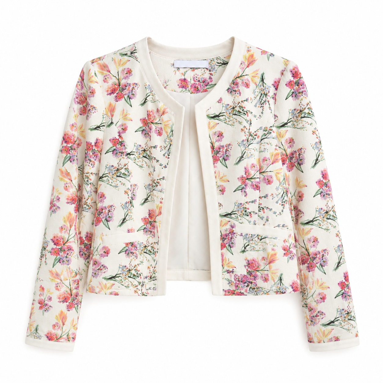 Zara White Pink Floral Blazer & Cami Set | Pre-Loved | Why Go Less-1