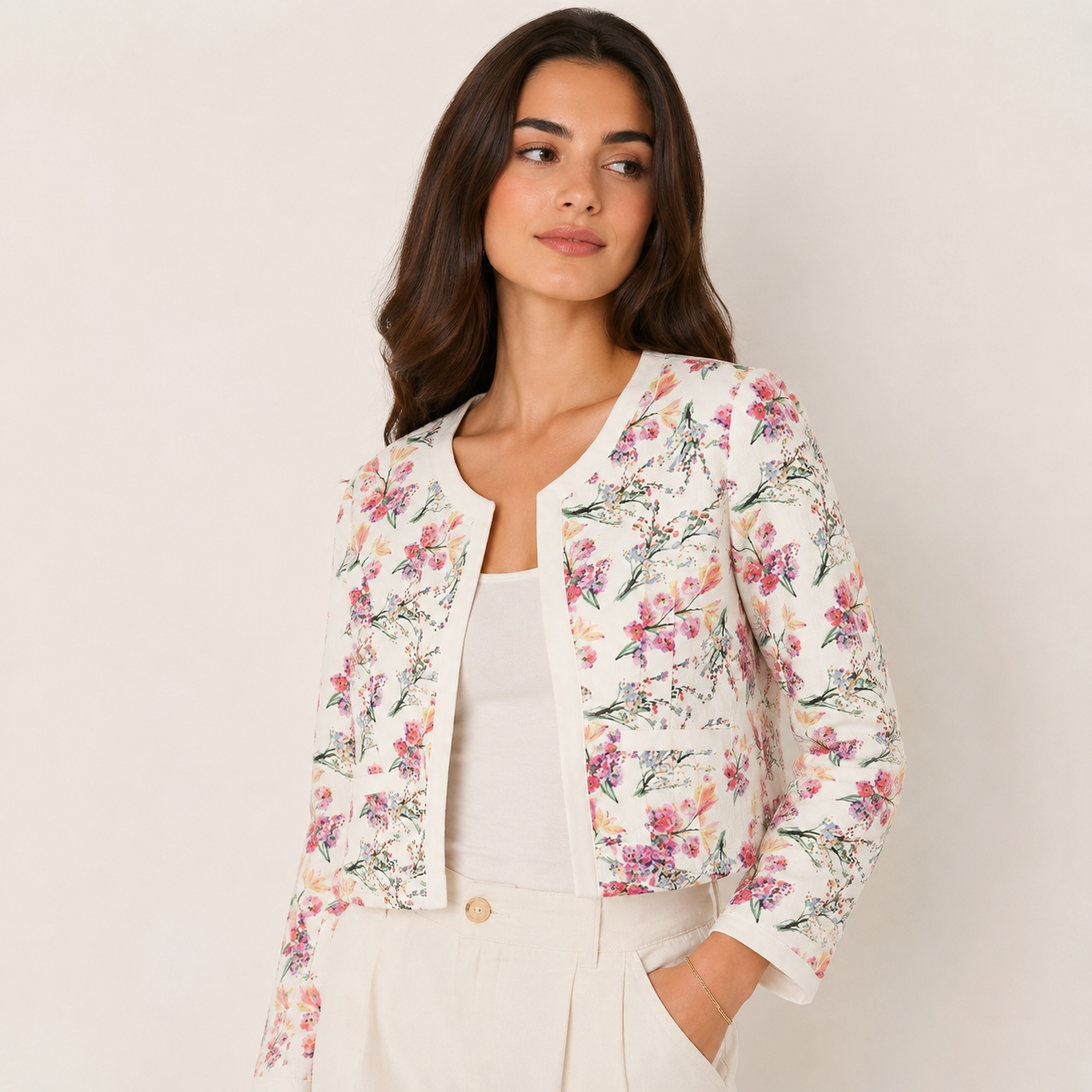 Zara White Pink Floral Blazer & Cami Set | Pre-Loved | Why Go Less