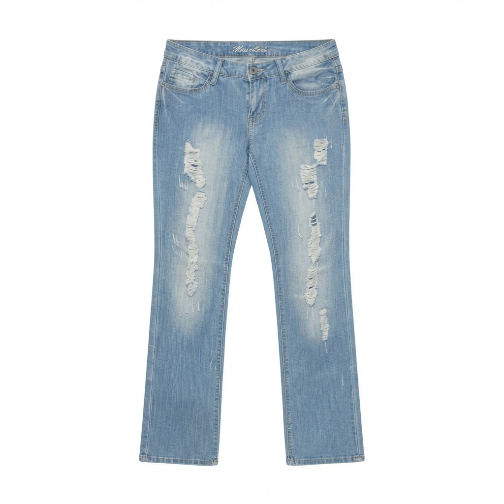 Light Wash Distressed Straight Jeans | Pre-Loved | Why Go Less-1
