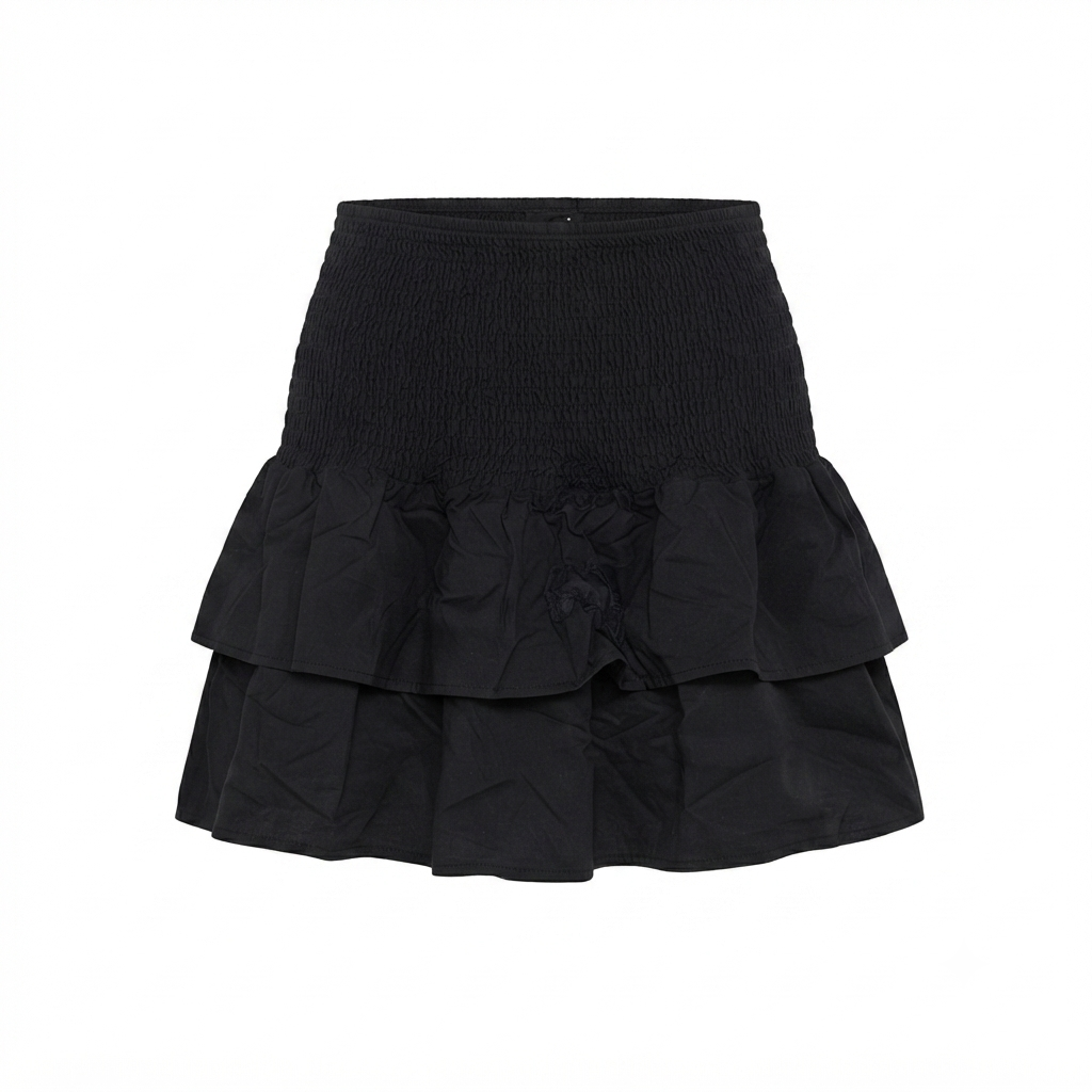 Dark Green Smocked Bubble Mini Skirt | Pre-Loved | Why Go Less-1