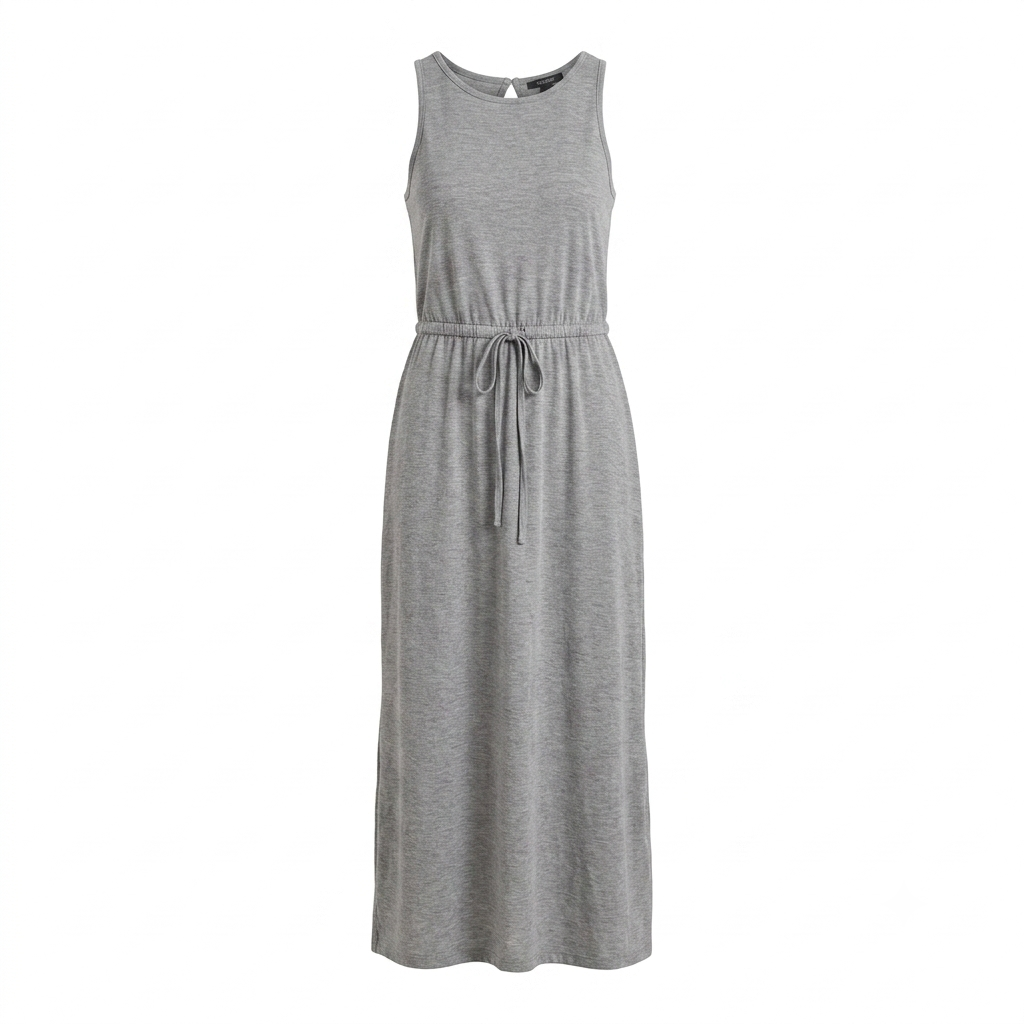 Grey Sleeveless Maxi Dress With Drawstring Waist | Pre-Loved | Why Go Less