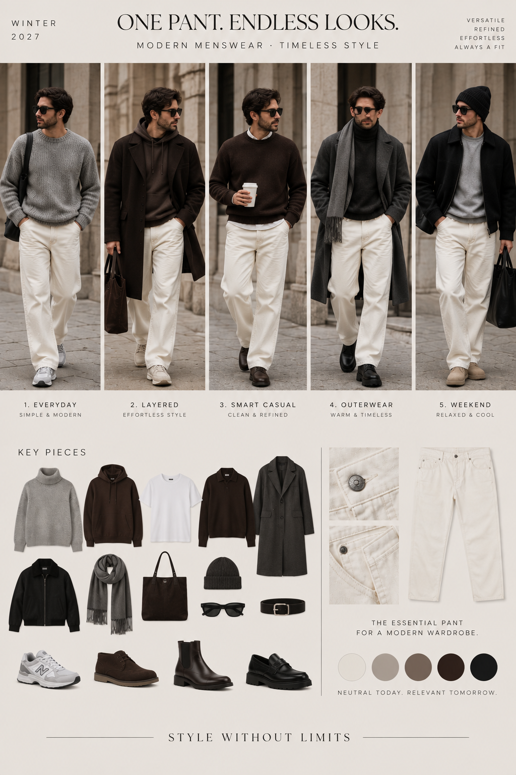 Cream White Chino Trousers New with Tag | New | Why Go Less-3