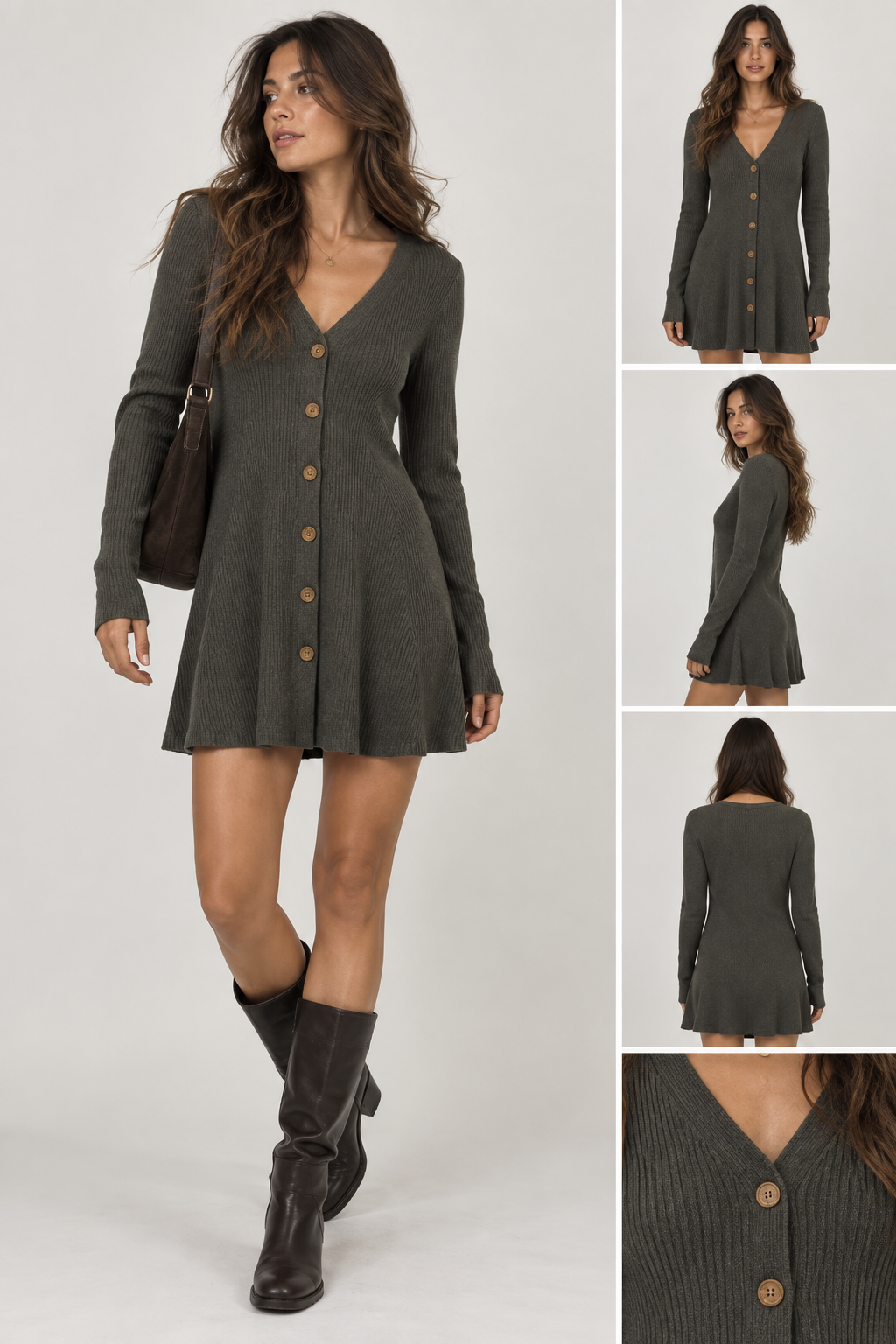 Bershka Ribbed Button-down dress | Pre-Loved | Why Go Less-2
