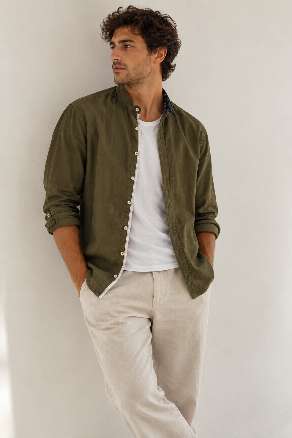 Olive Green Snap-button Military Style Jacket | Pre-Loved | Why Go Less-1