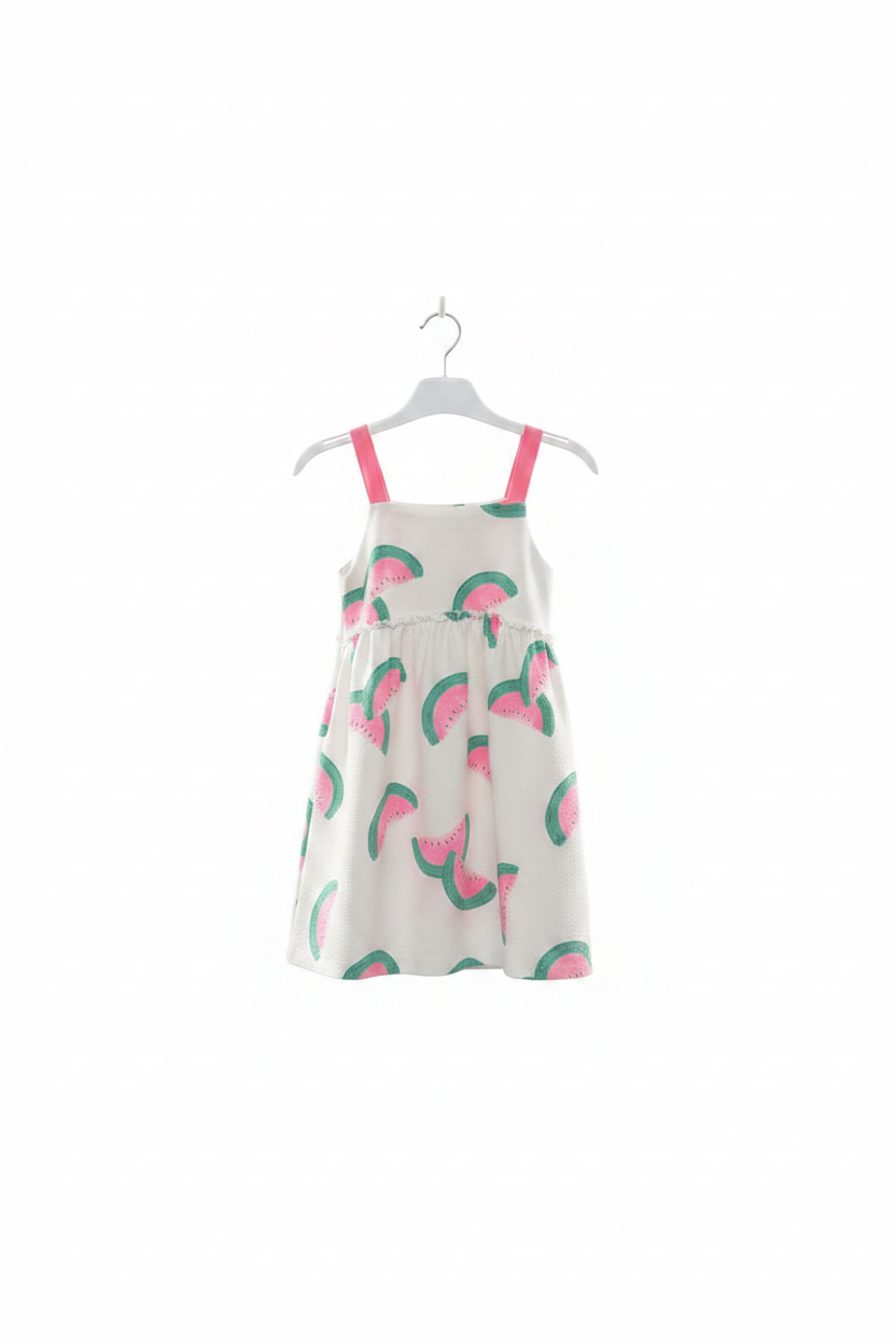 White Watermelon Print Kids Dress | Pre-Loved | Why Go Less