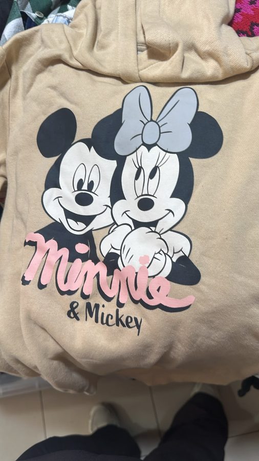 Minnie and Mickey Mouse Graphic Hoodie Dress, Beige - second-hand at Why Go Less
