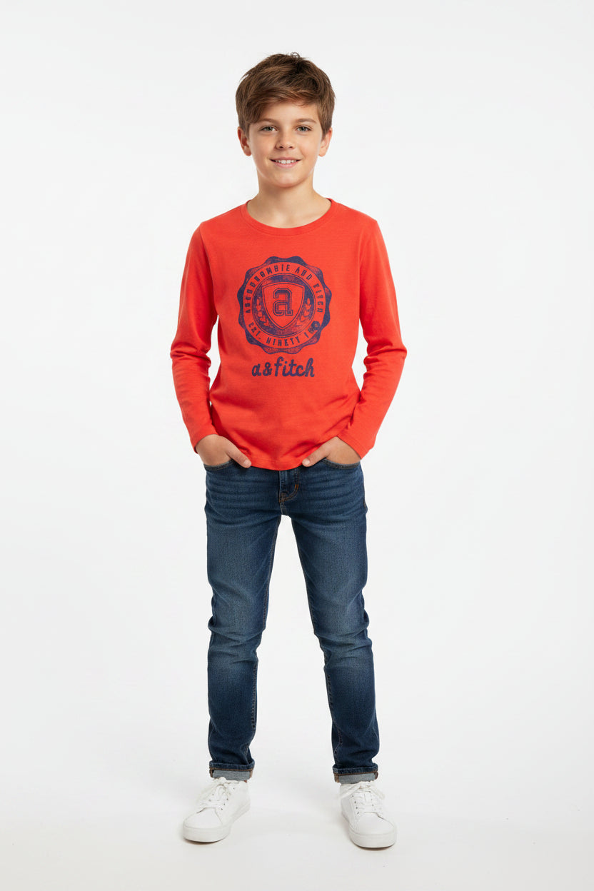 Abercrombie & Fitch Orange Long-Sleeve Tee | Pre-Loved | Why Go Less