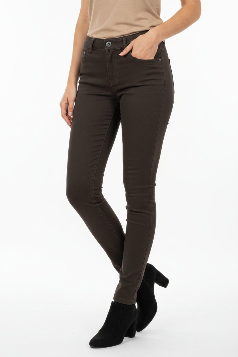Dark Brown Mid-Rise Skinny Jeans | Pre-Loved | Why Go Less