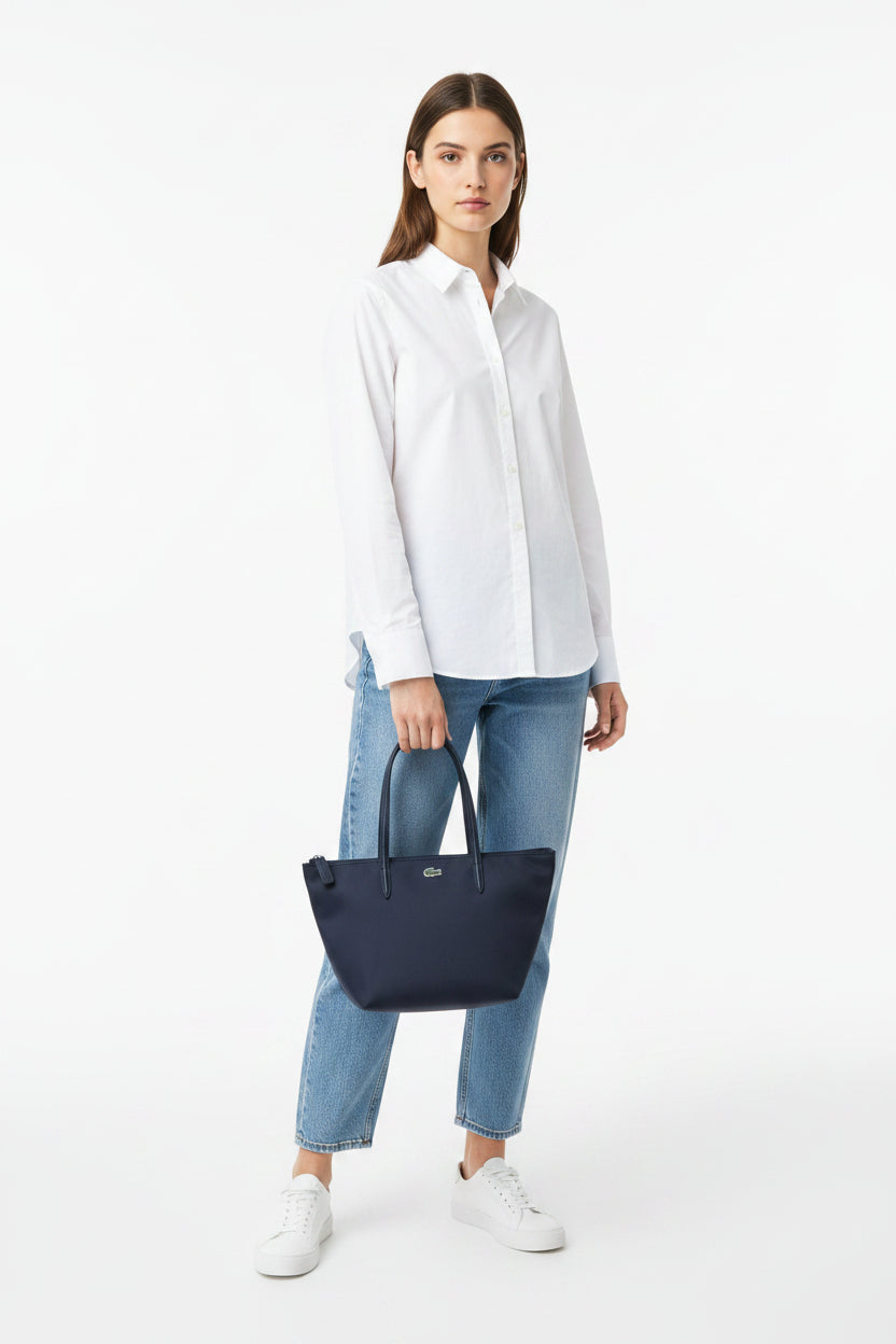 Lacoste Navy Blue Mini Tote Bag | Pre-Loved | Why Go Less-1