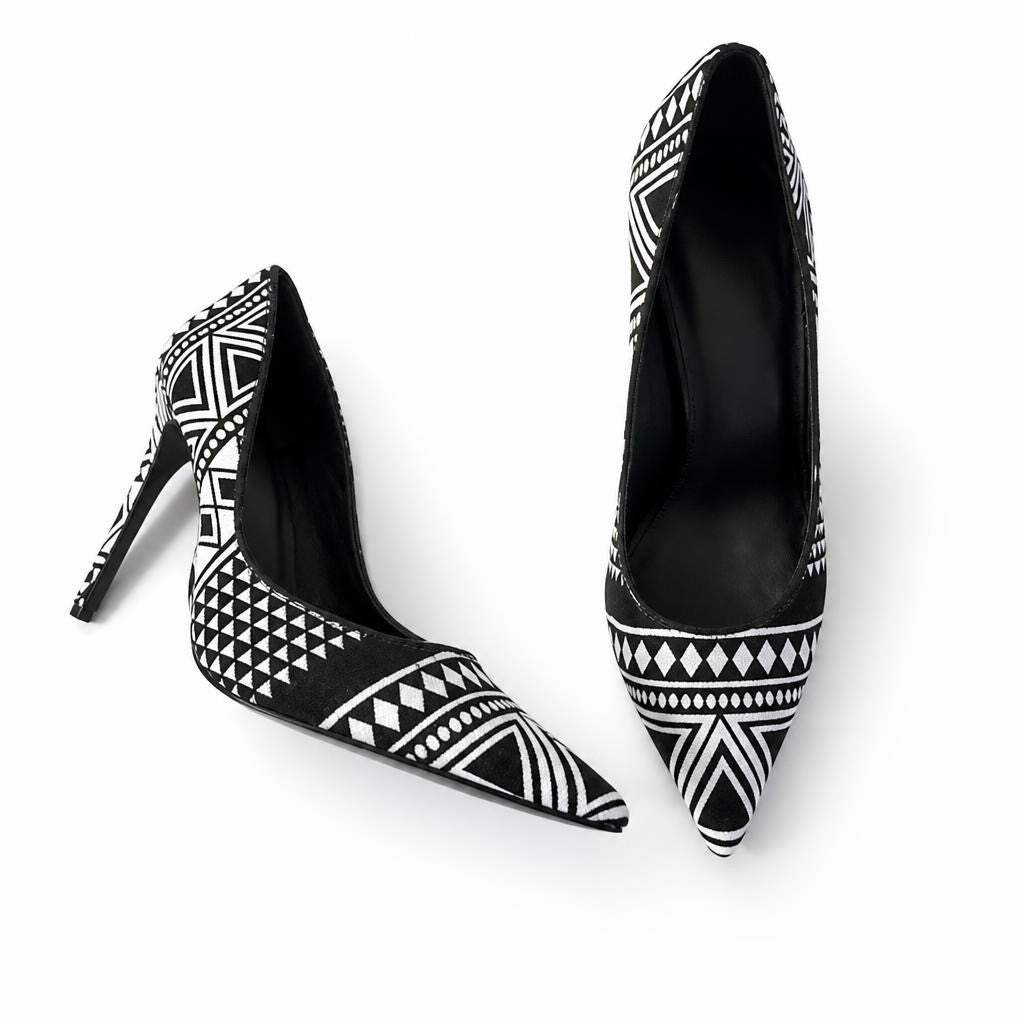 Kurt Geiger geometric print pointed-toe heels - second-hand at Why Go Less, Dekwaneh, Lebanon