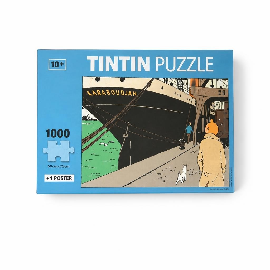 Tintin Puzzle Karaboudjan 1000 pieces + poster - second-hand at Why Go Less, Dekwaneh, Lebanon