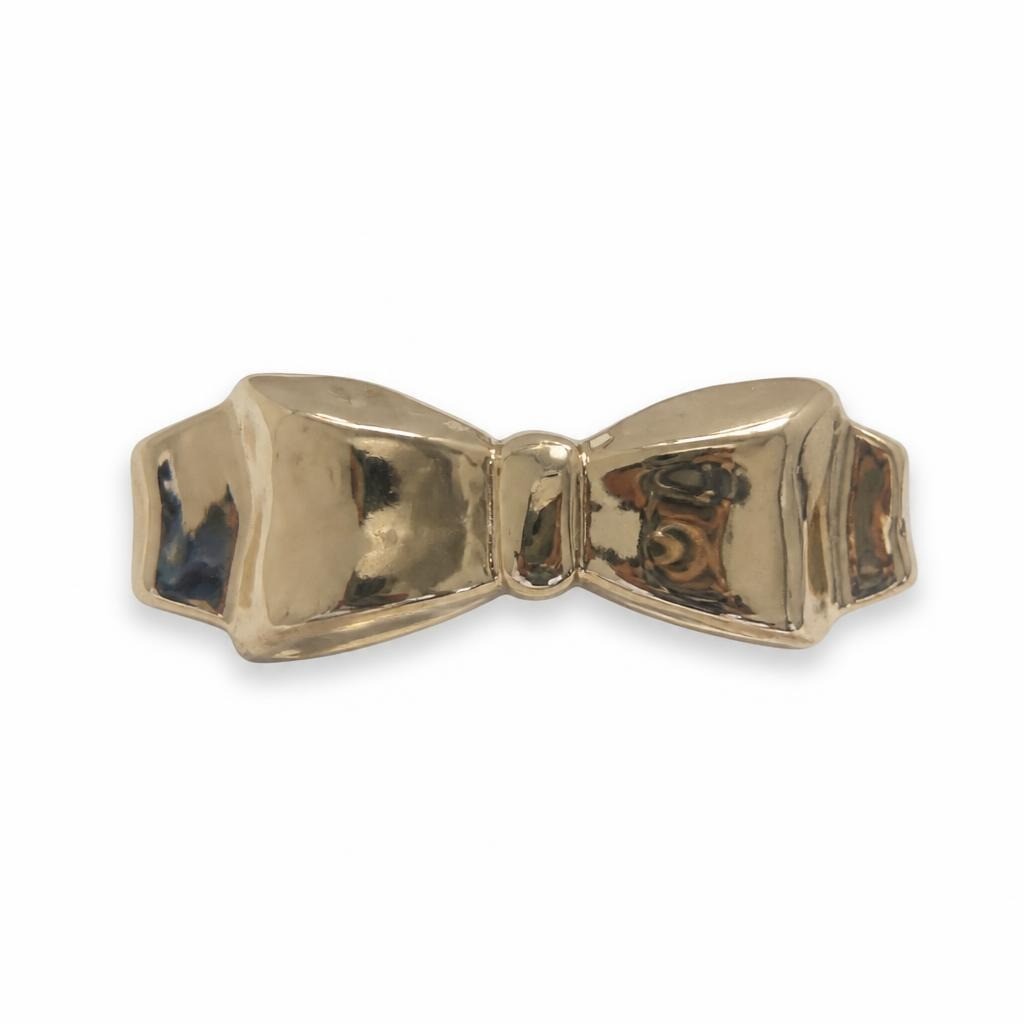 Gold-tone chunky bow knuckle ring - second-hand at Why Go Less, Dekwaneh, Lebanon