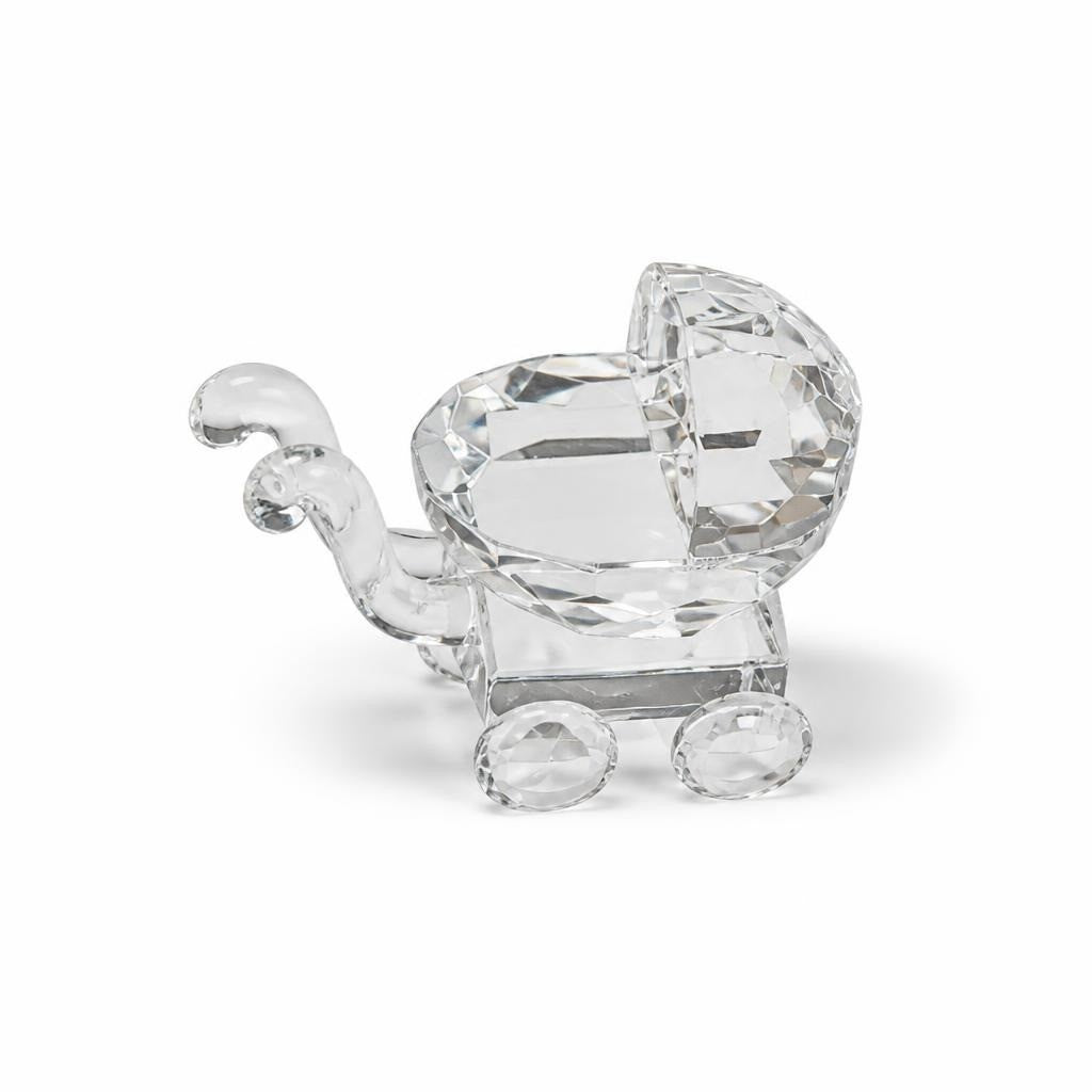 Crystal glass baby pram figurine, clear, small - second-hand at Why Go Less, Dekwaneh, Lebanon