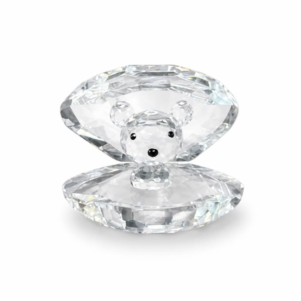 Crystal glass clam/shell figurine, clear, medium - second-hand at Why Go Less, Dekwaneh, Lebanon