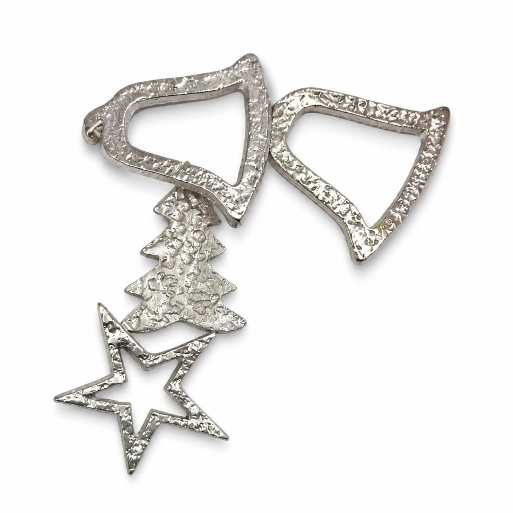 Silver hammered metal star cluster wall ornament - second-hand at Why Go Less, Dekwaneh, Lebanon