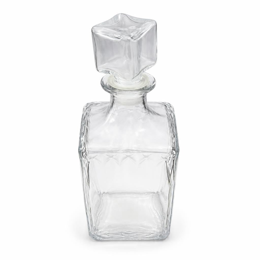 Clear Glass Square Decanter with Stopper - second-hand at Why Go Less, Dekwaneh, Lebanon